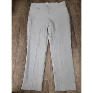 Chico's Black White Pinstripe Women's Dress Pants Size 3R - XL 16/18